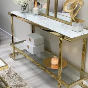 Cameroon Console Table (Available in Silver or Gold)