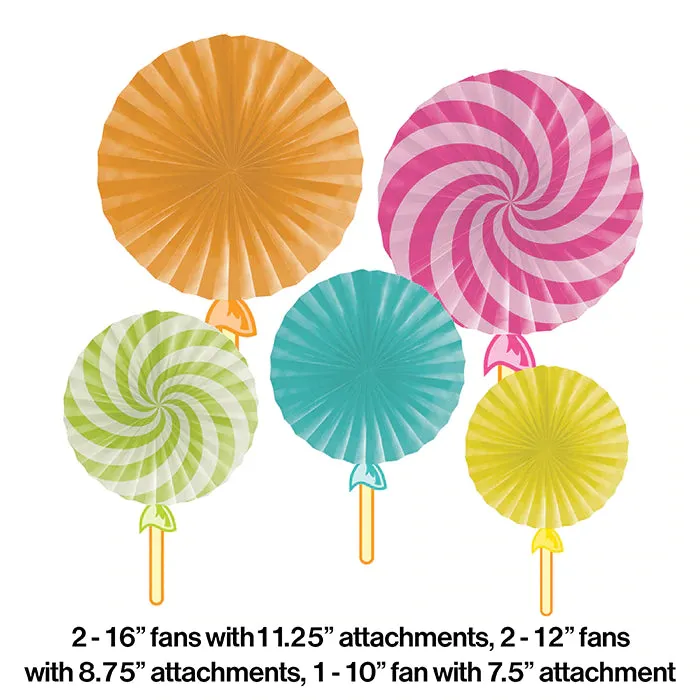 Candy Shop Party Paper Fans (5)