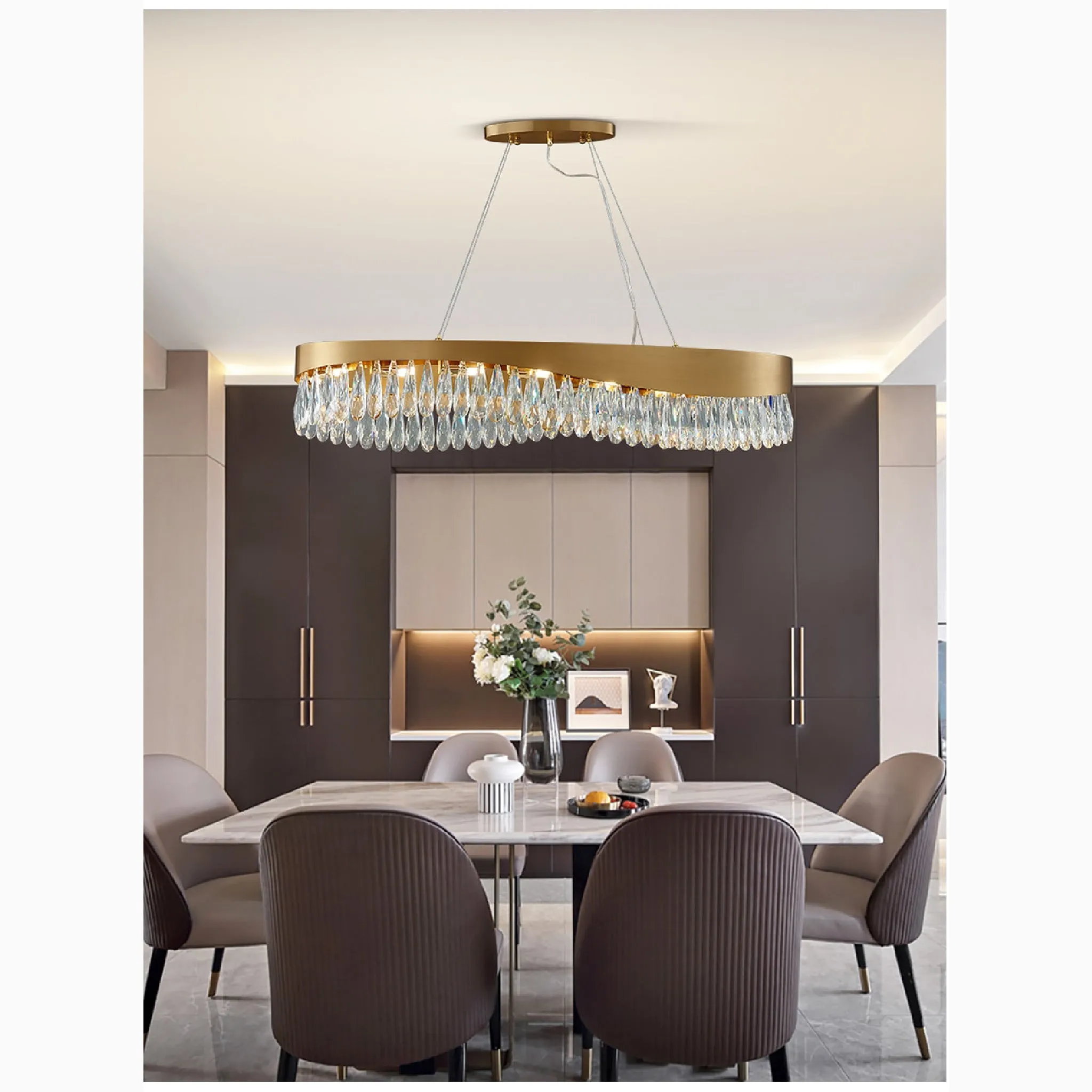 Capo Noli | New Modern Wave-shaped Crystal Chandelier