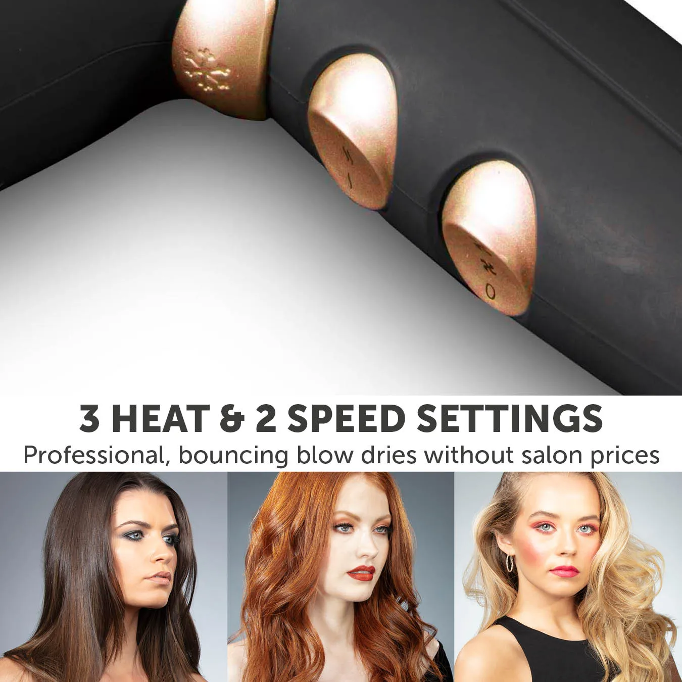 Carmen Noir Hair Dryer Gift Set - Black/Rose Gold