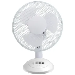 CED AirMaster 12in 3 Speed White Desk Fan