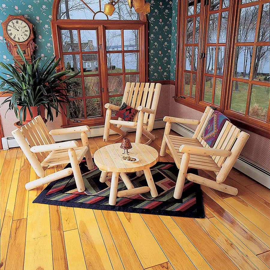 Cedar Looks Round Log Coffee Table