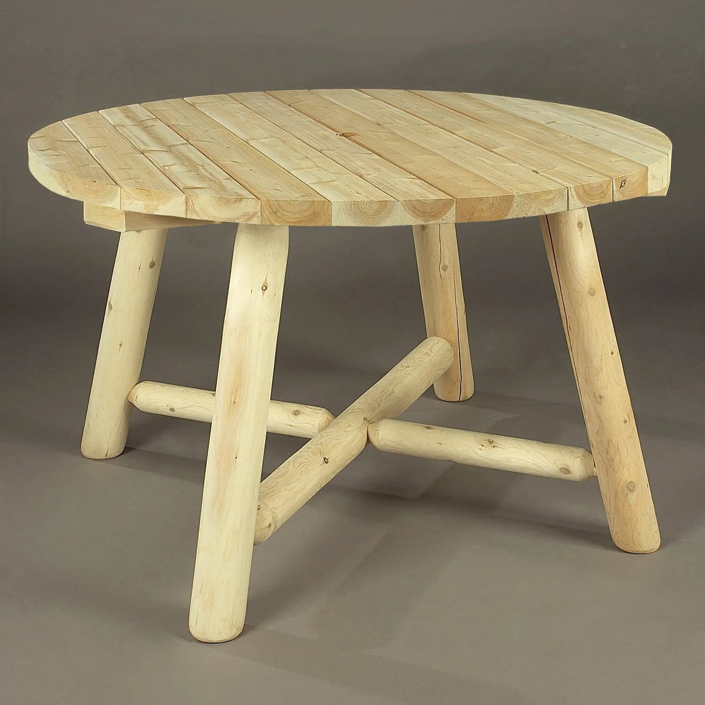 Cedar Looks Round Log Table