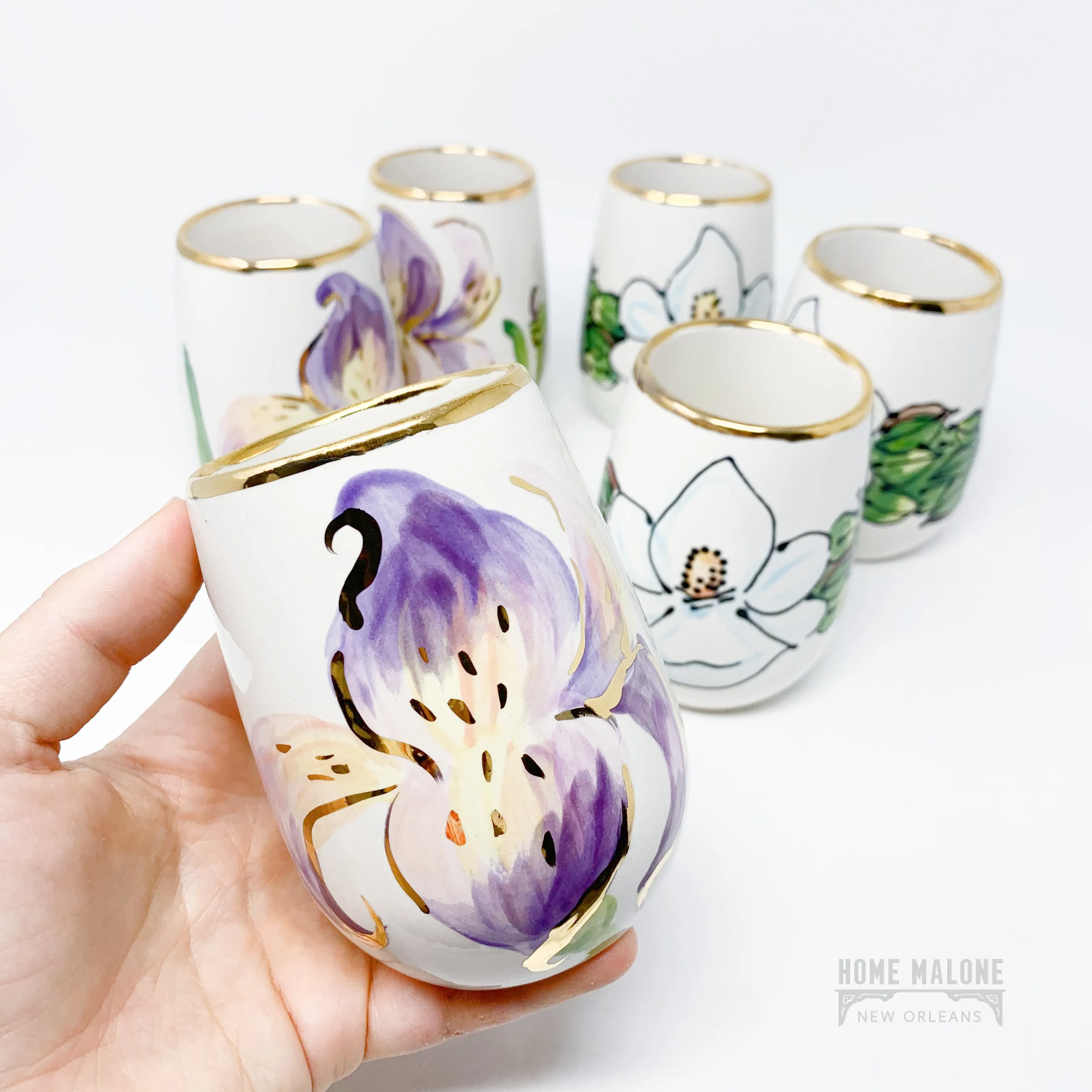 Ceramic Wine Glass: Magnolia