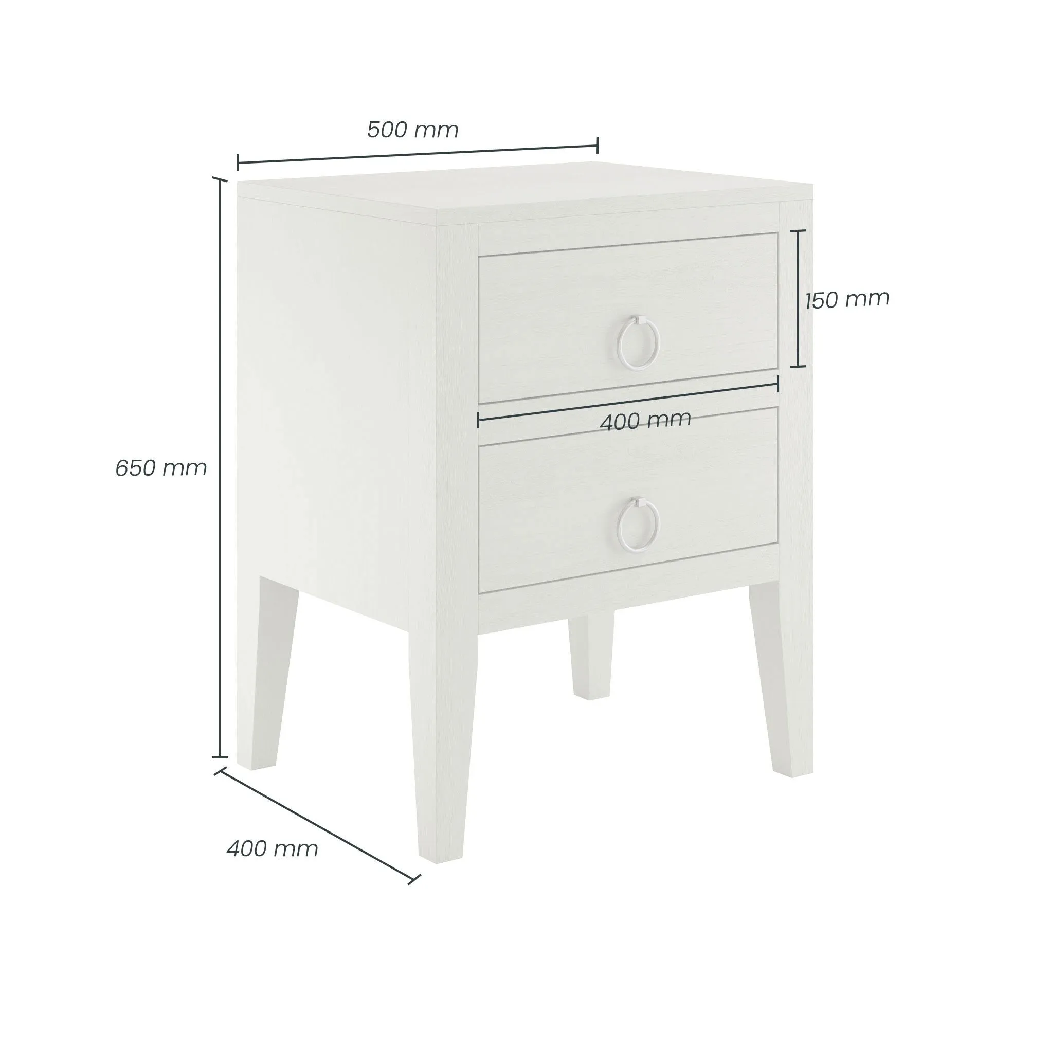 Cheriton Solid Oak Bedside Cabinet with Round Handles