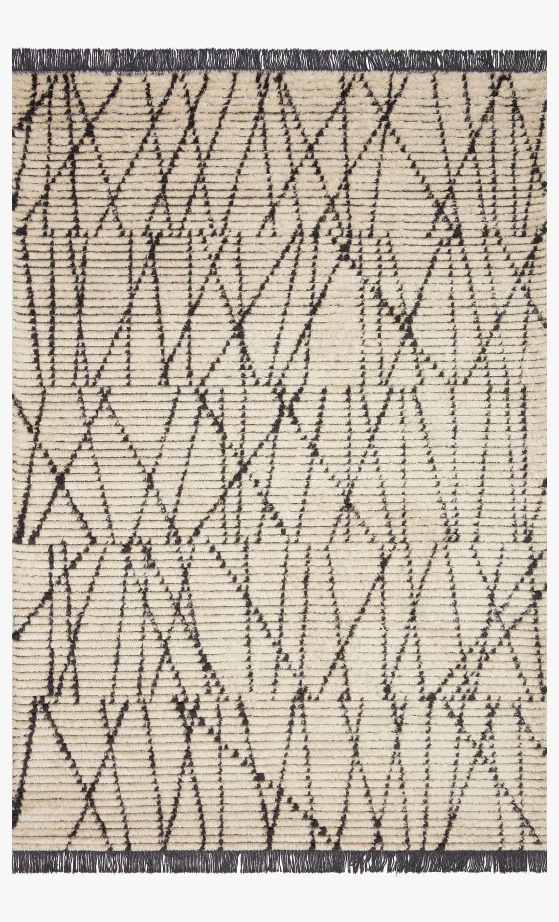 Chris Loves Julia x Loloi - Alice Collection - Contemporary Power Loomed Rug in Cream & Charcoal (ALI-01)