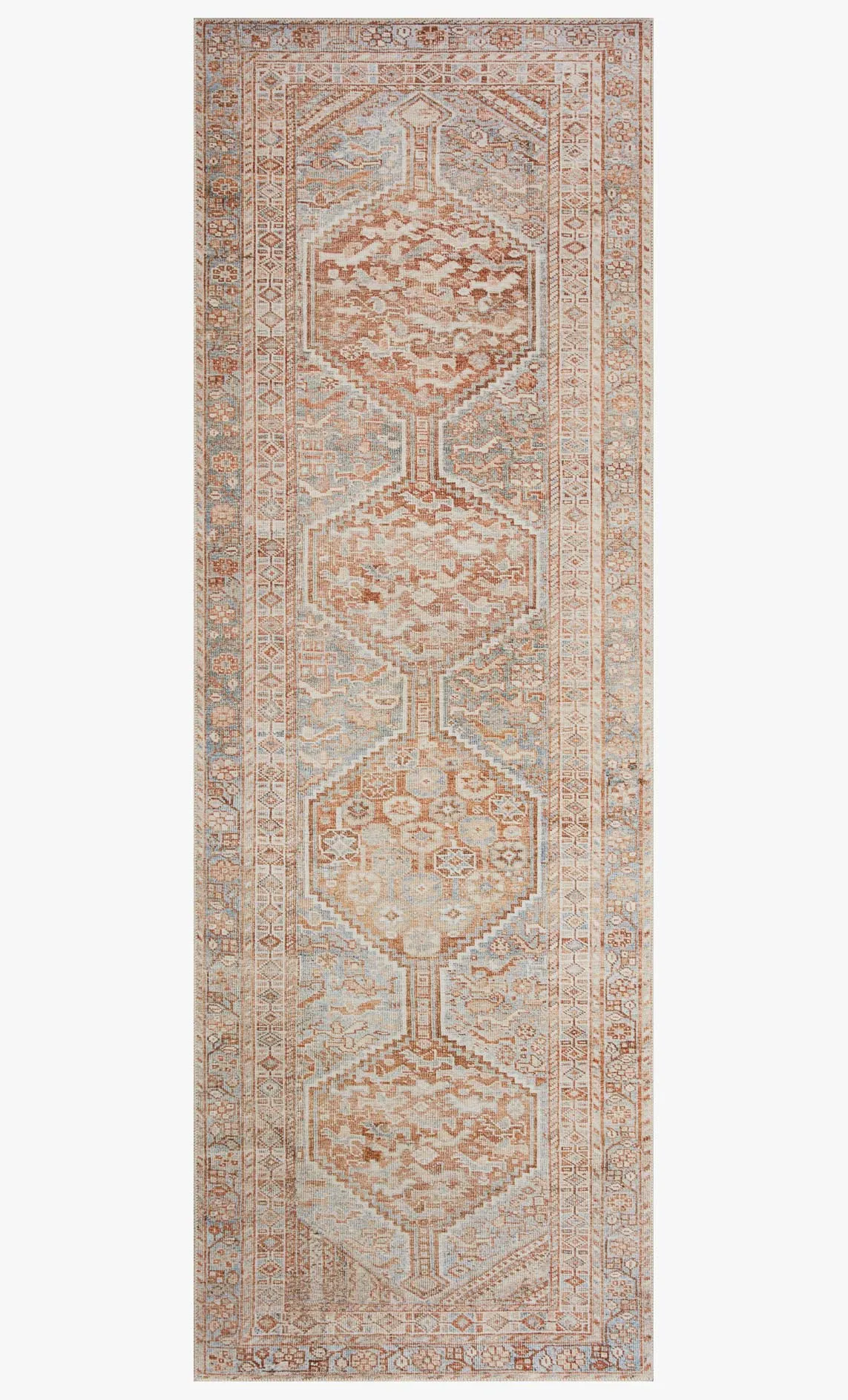 Chris Loves Julia x Loloi Jules Collection - Traditional Power Loomed Rug in Tangerine & Mist (JUL-04)