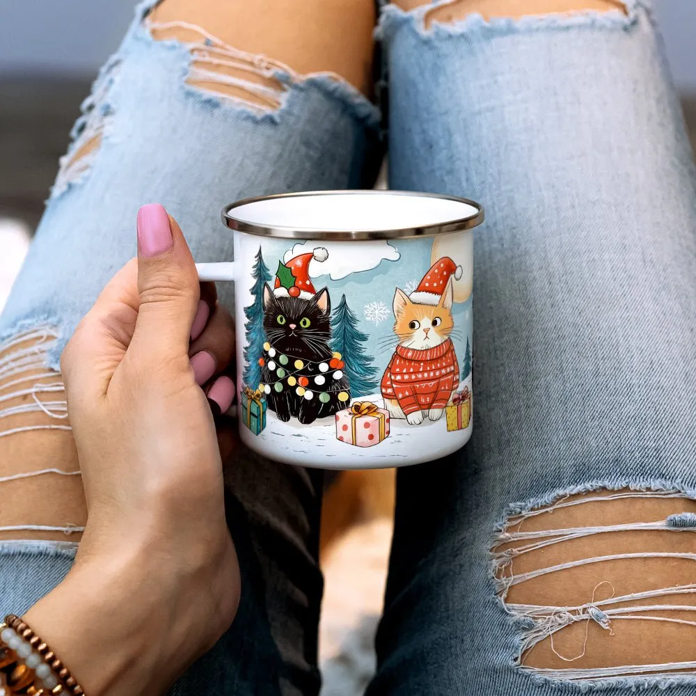 Christmas Cats Camp Mug