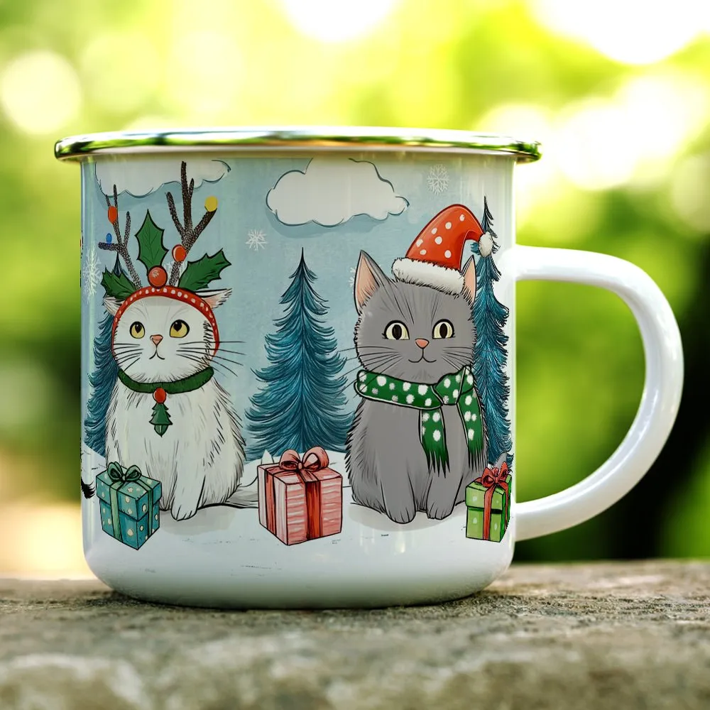 Christmas Cats Camp Mug