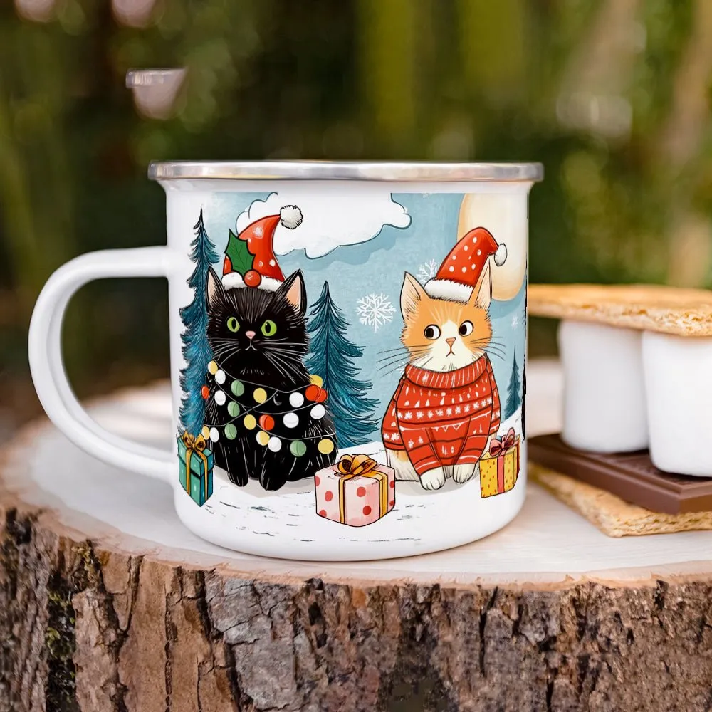 Christmas Cats Camp Mug