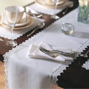 Classic Irish Linen Lace Table Runner