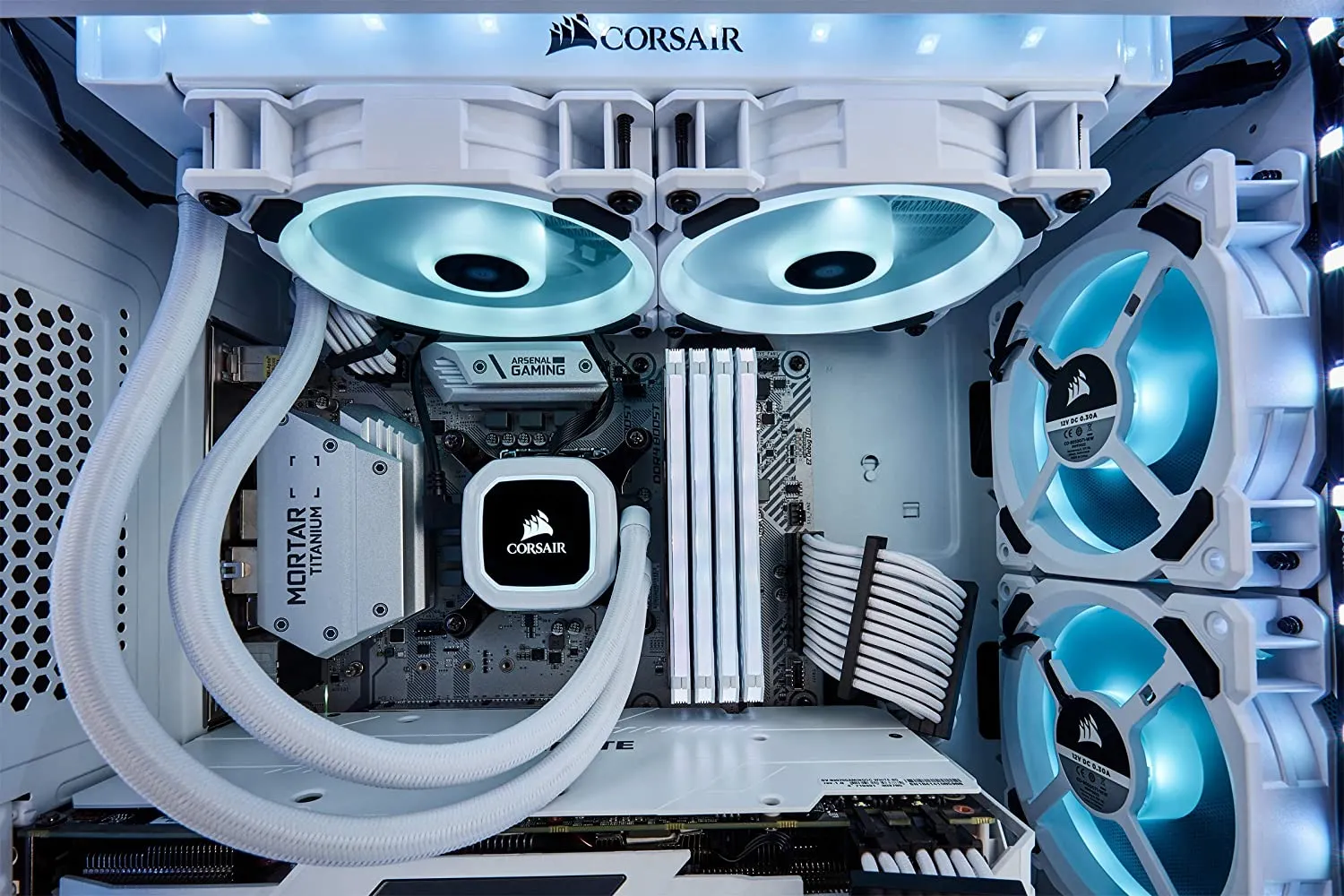 Corsair LL120 12cm PWM RGB Case Fans x3, 16 LED RGB Dual Light Loop, Hydraulic Bearing, White, Lighting Node PRO Kit Included