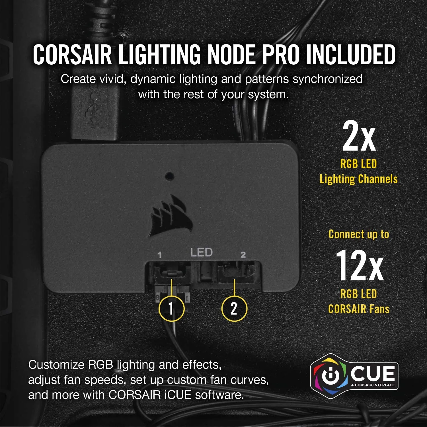 Corsair LL120 12cm PWM RGB Case Fans x3, 16 LED RGB Dual Light Loop, Hydraulic Bearing, White, Lighting Node PRO Kit Included