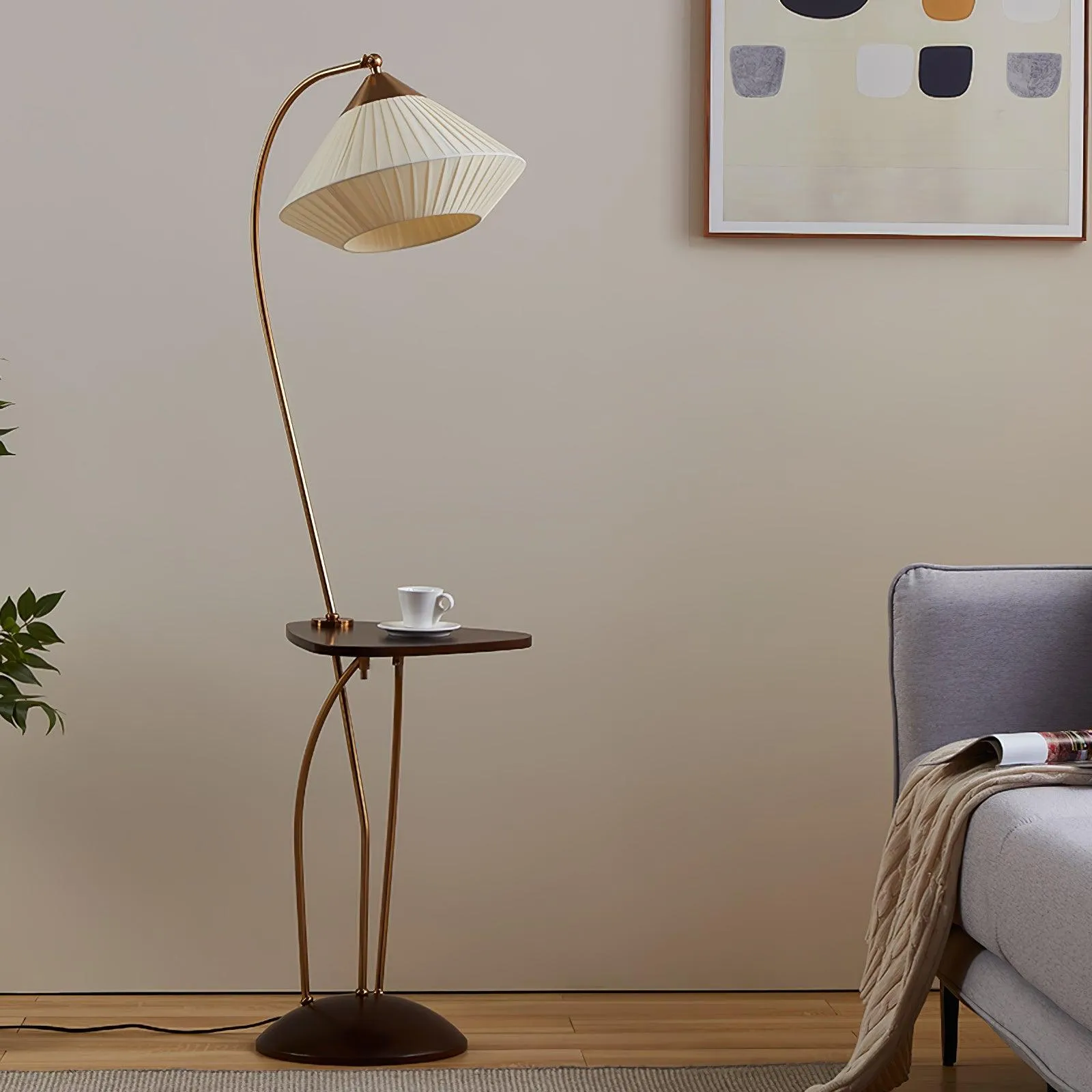 Curve With Table Floor Lamp