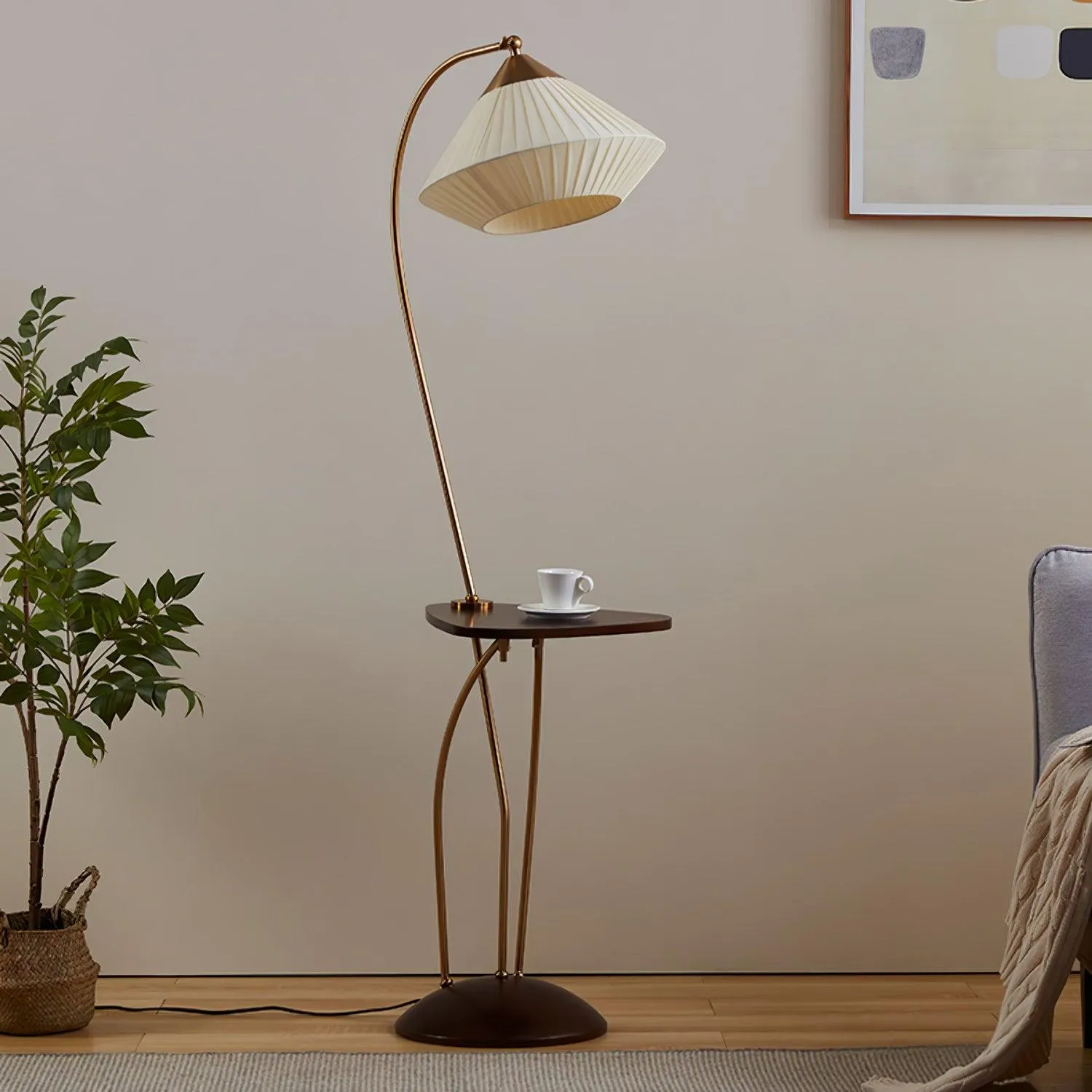 Curve With Table Floor Lamp