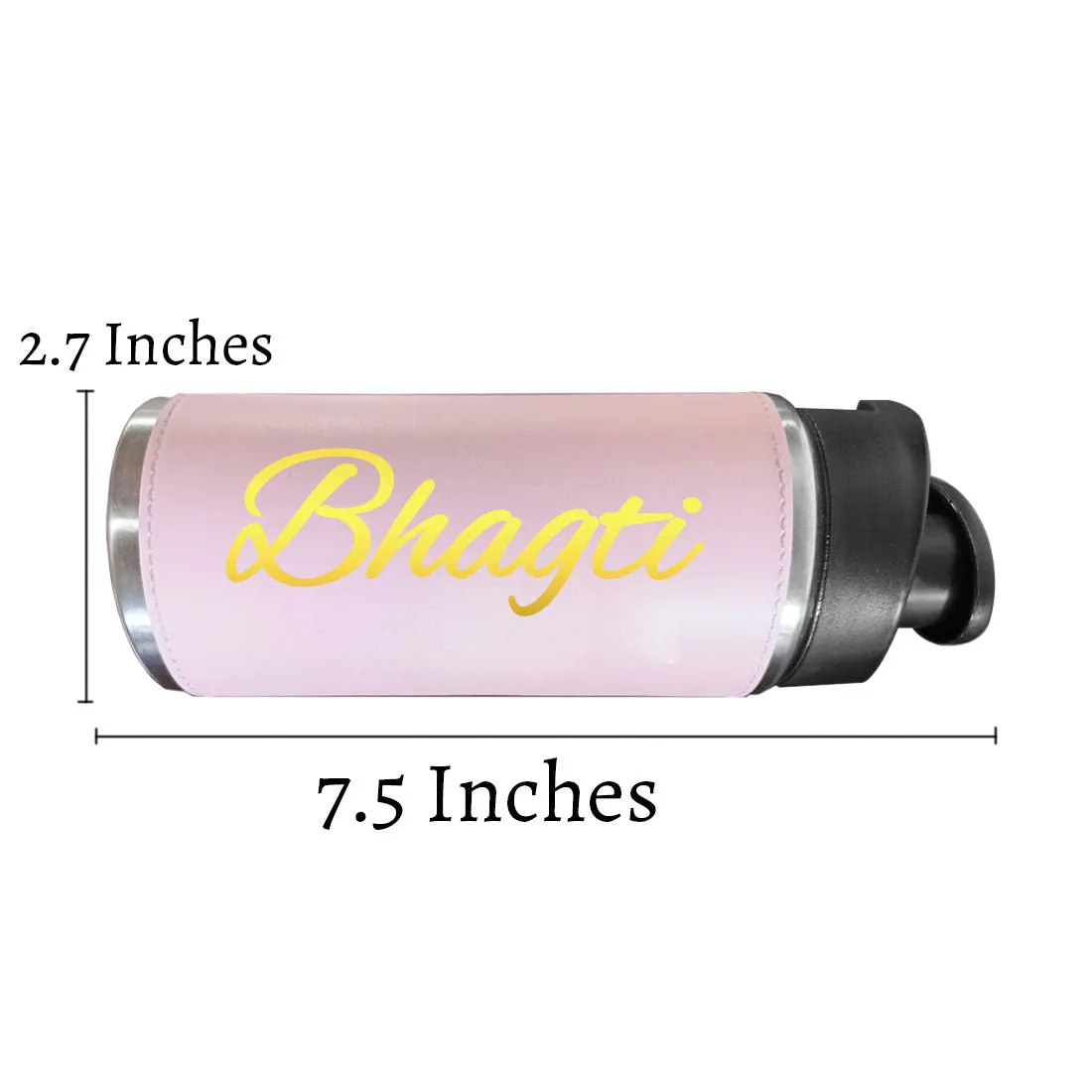 Custom Water Bottle Pink Stainless Steel Sipper Bottle With Name for Girls