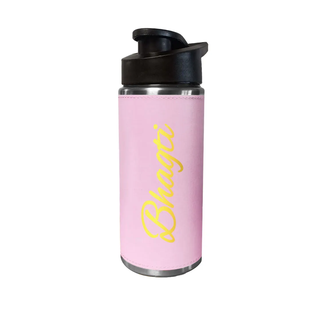 Custom Water Bottle Pink Stainless Steel Sipper Bottle With Name for Girls