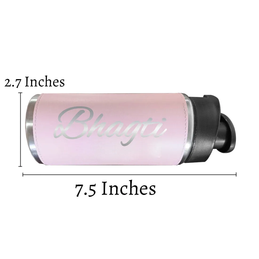 Custom Water Bottle Pink Stainless Steel Sipper Bottle With Name for Girls