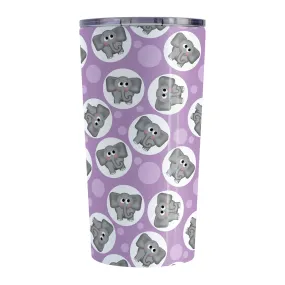 Cute Purple Elephant Pattern Tumbler Cup