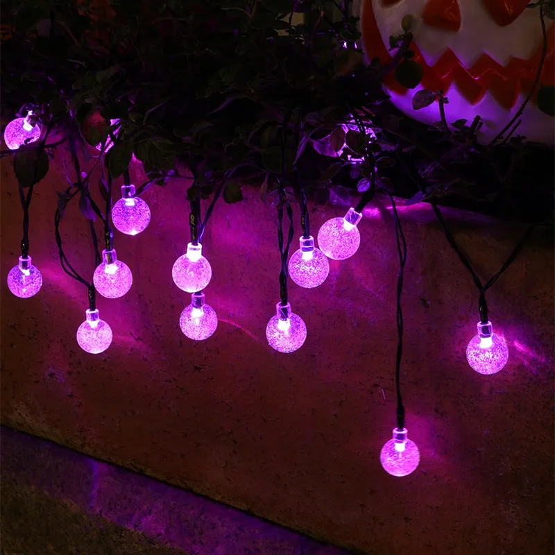 CYNDIE LED Solar String Light Purple Spider Light for Halloween Party Decorations