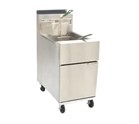 Dean SR162G floor model fryer with 75-lb oil capacity and gas operation