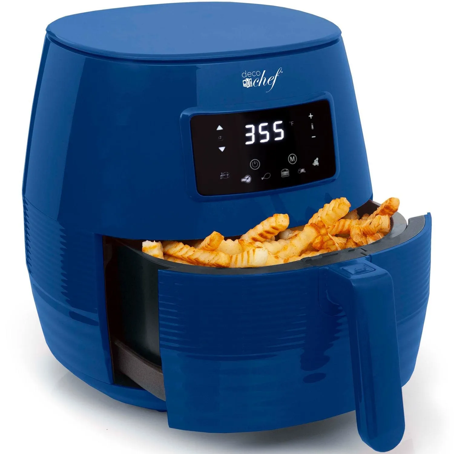 Deco Chef Digital 5.8QT Electric Air Fryer - Healthy, Fast Cooking - Blue - Refurbished