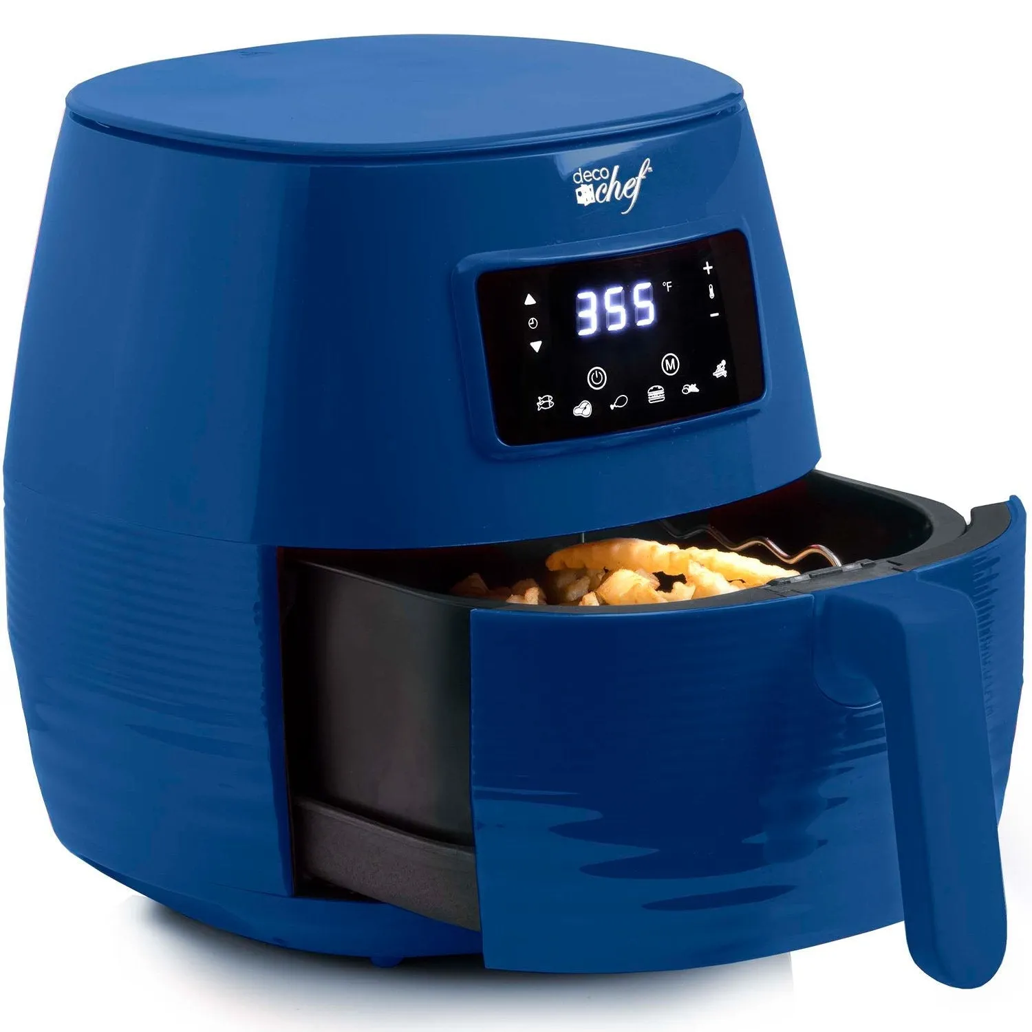 Deco Chef Digital 5.8QT Electric Air Fryer - Healthy, Fast Cooking - Blue - Refurbished