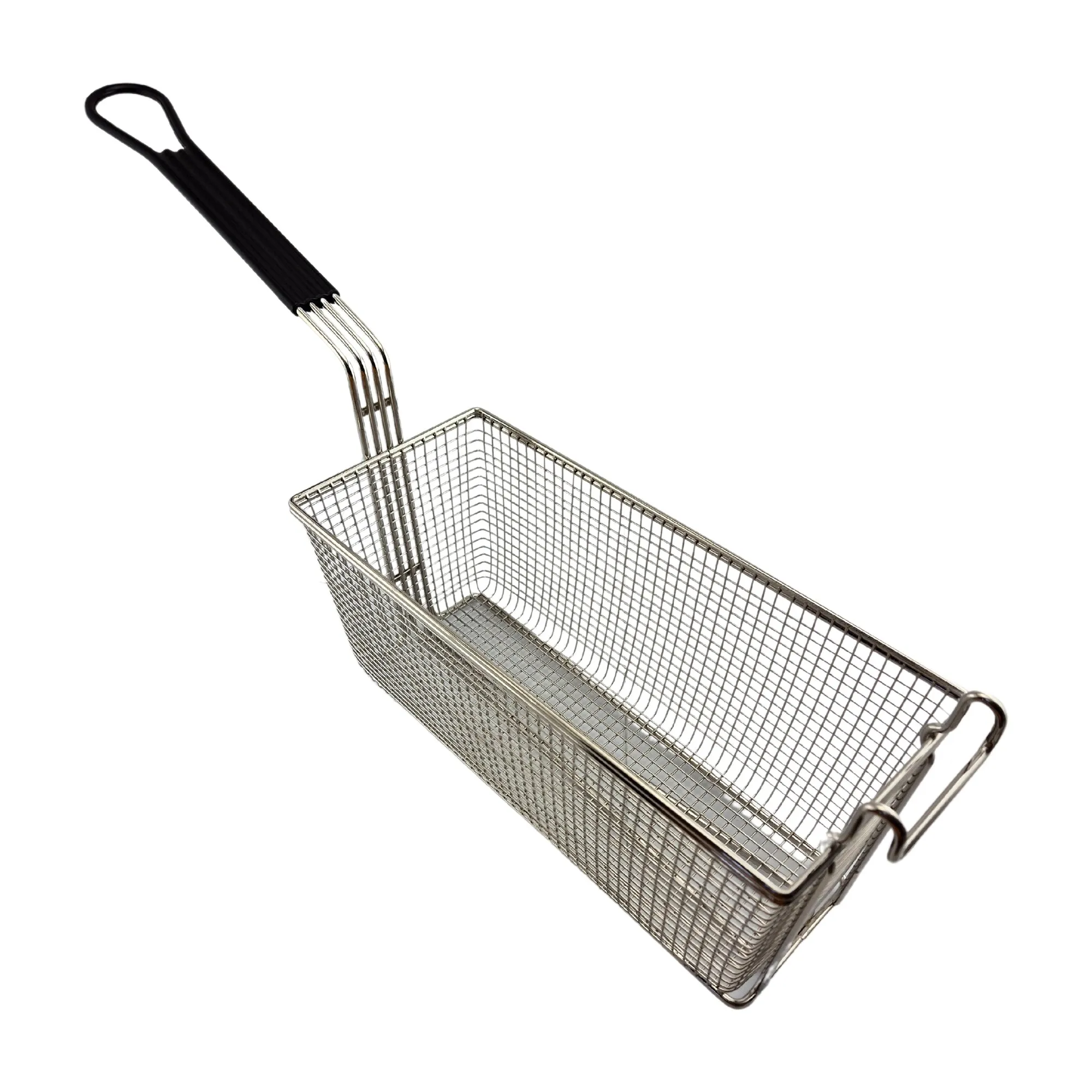 Deep Fryer Basket - Rectangle - Rubber Handle - Large