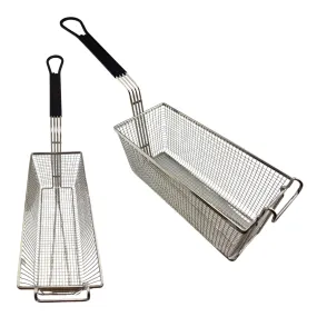 Deep Fryer Basket - Rectangle - Rubber Handle - Large