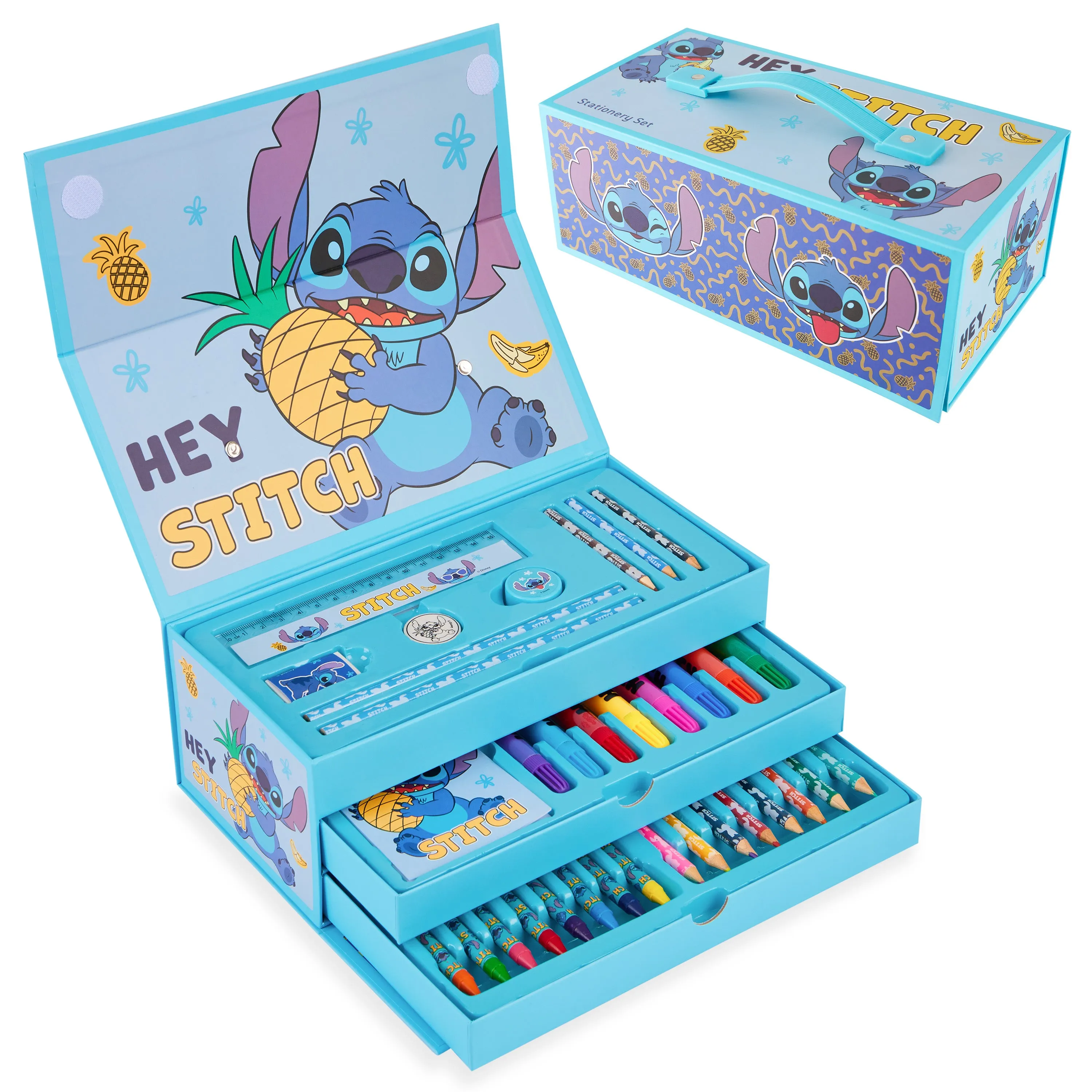 Disney Stitch Colouring Case for Kids, Art Case for Kids - Blue Stitch