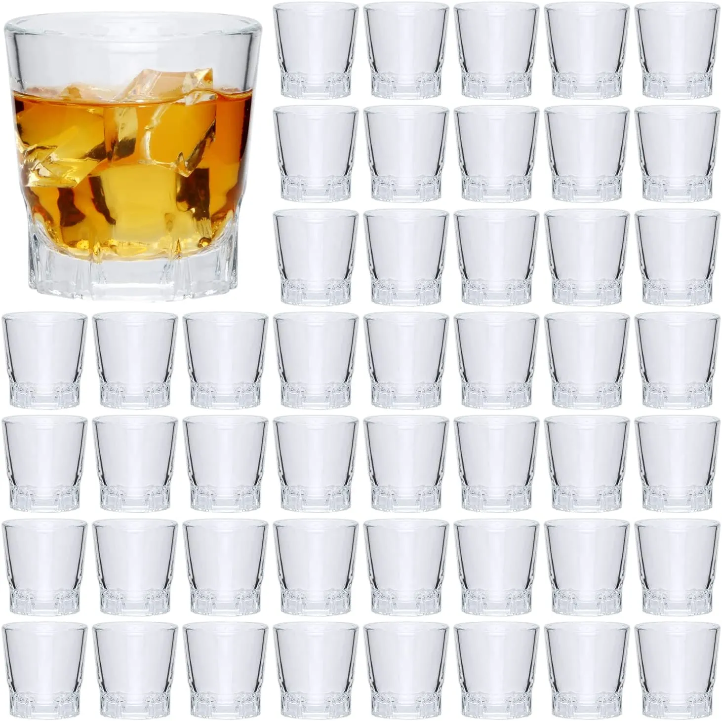 EK CHIC HOME 2oz Drinking Glass, Thick Bottom Glass (48 pcs)