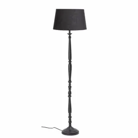 Emily Floor Lamp, Black - Rubberwood