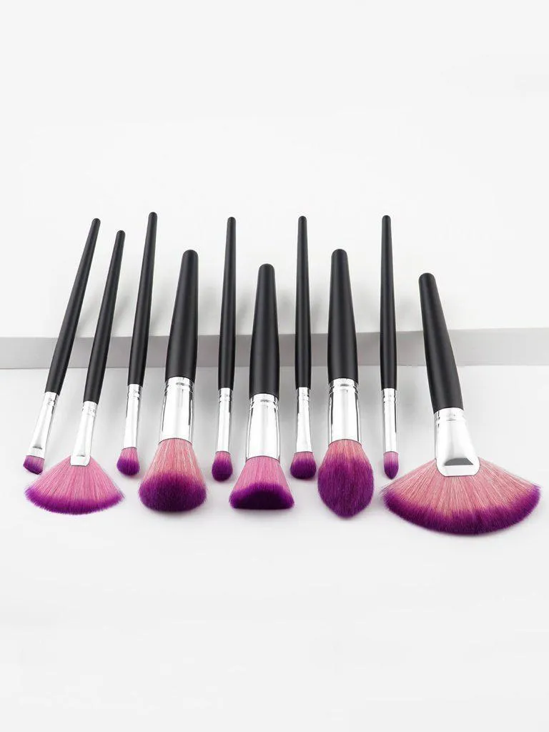 Fan Shaped Makeup Brush Set 10pcs