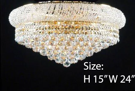 Flush Empire Crystal Chandelier Lighting 15X24 - F93-Flush/542/15