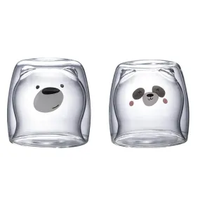 Funki Buys | Glasses | Cute Novelty Bear Glass 2 Pcs | Hot and Cold