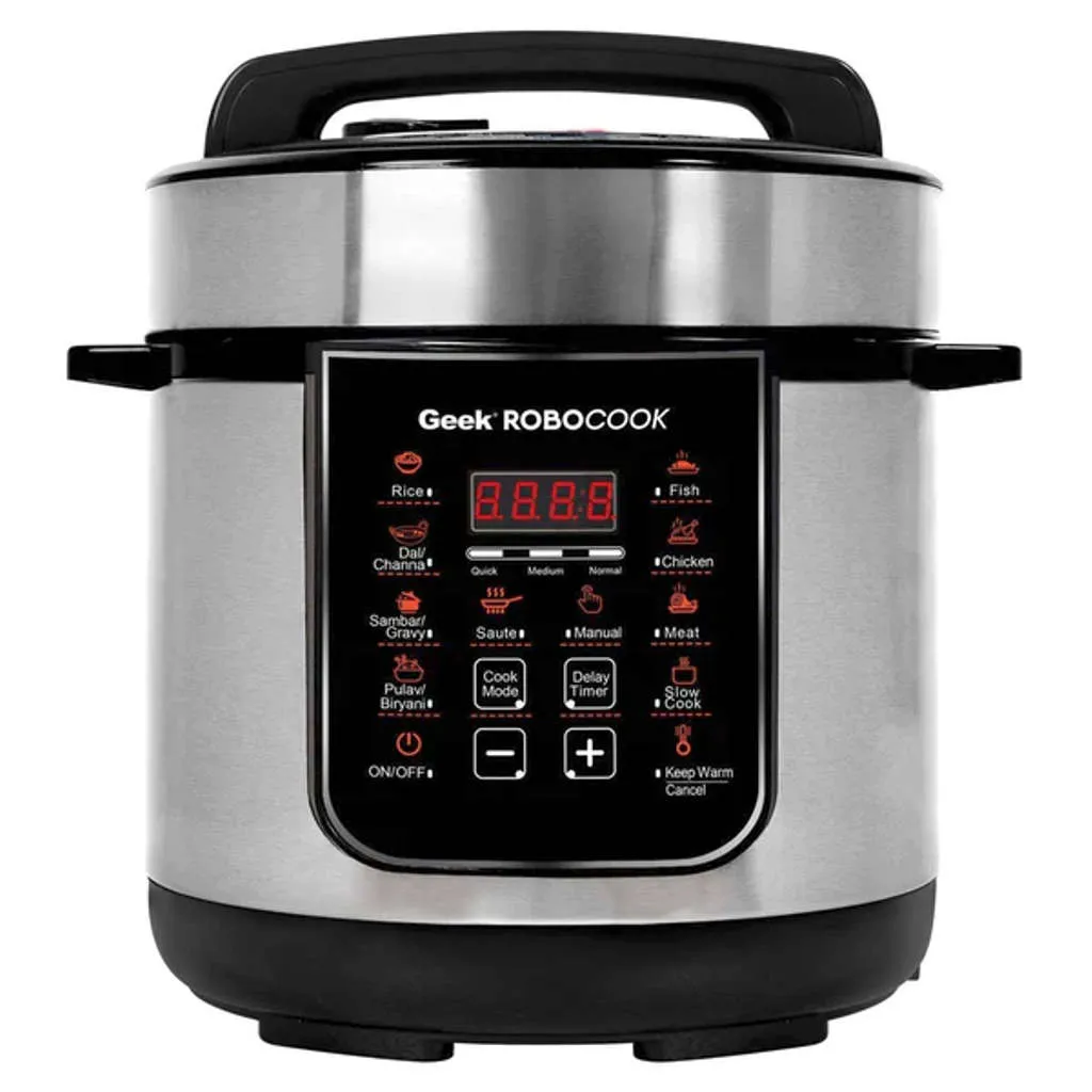 Geek Robocook Zest Electric Pressure Cooker With Non-Stick Pot 3 Litre Black