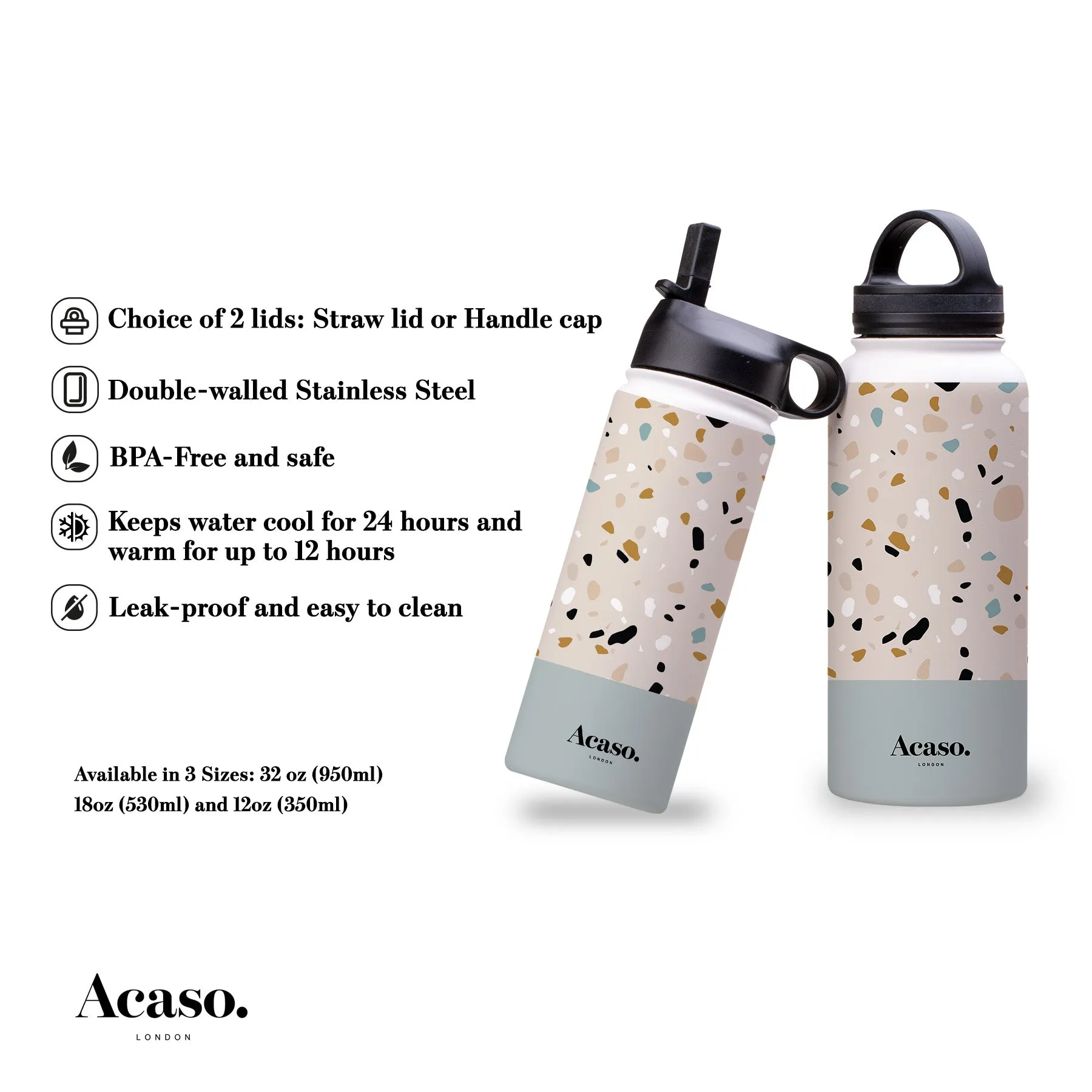 GEO-TERRAZZO Rina Steel Water Bottle