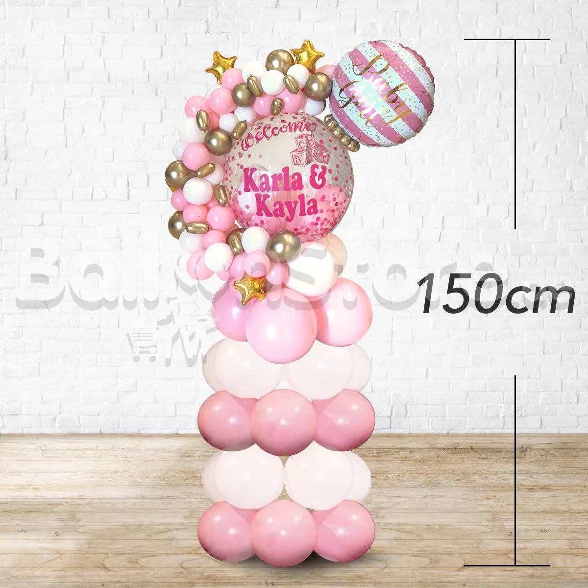 Girl Custom Text Balloon Arrangement BEST for ROOM DECOR / MIDI For Table / PILLAR for ENTRANCE)