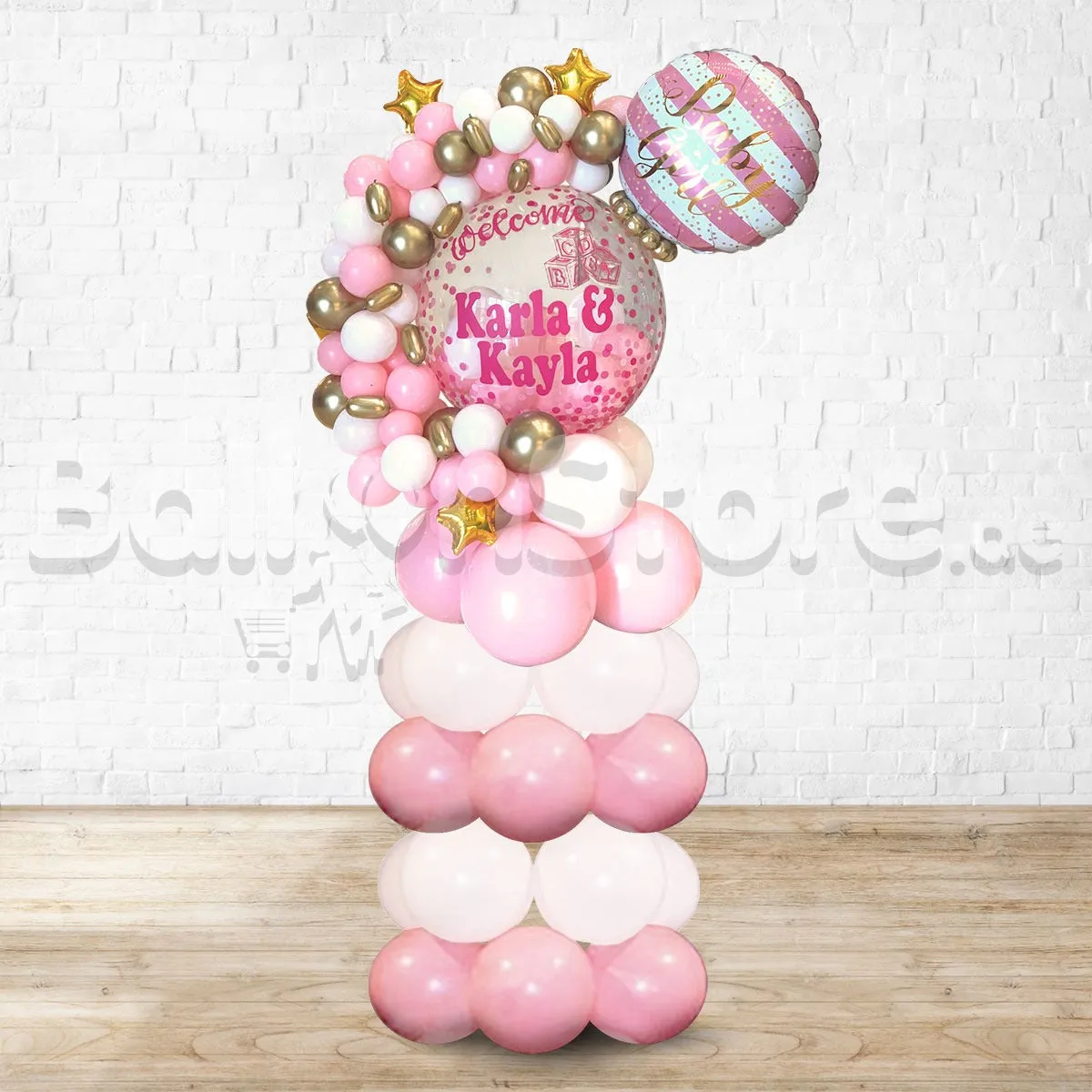 Girl Custom Text Balloon Arrangement BEST for ROOM DECOR / MIDI For Table / PILLAR for ENTRANCE)