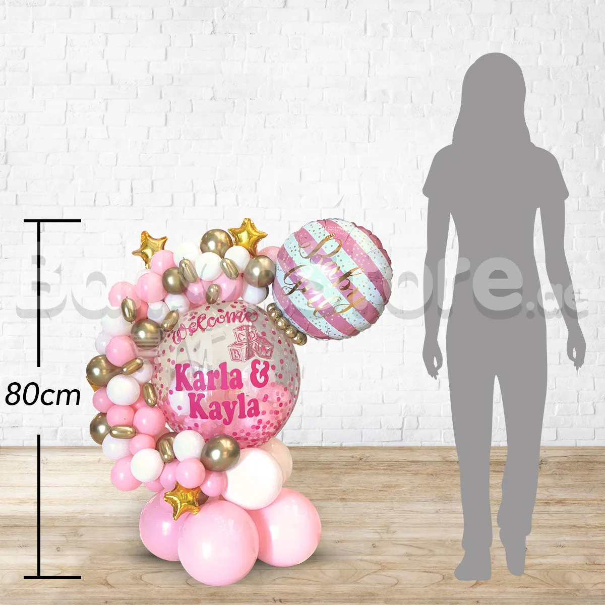 Girl Custom Text Balloon Arrangement BEST for ROOM DECOR / MIDI For Table / PILLAR for ENTRANCE)