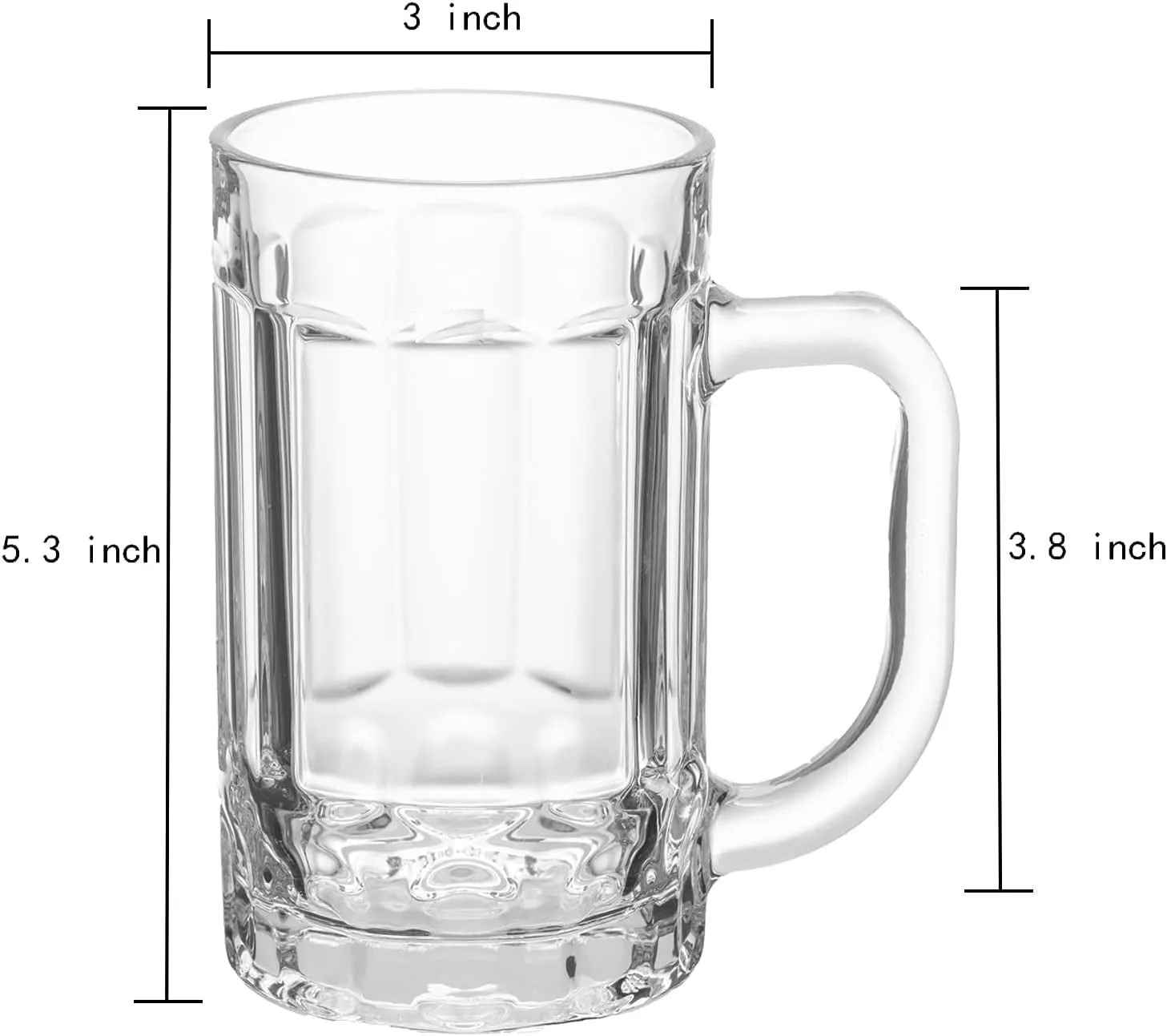 GLASS BEER MUG - SET OF 6