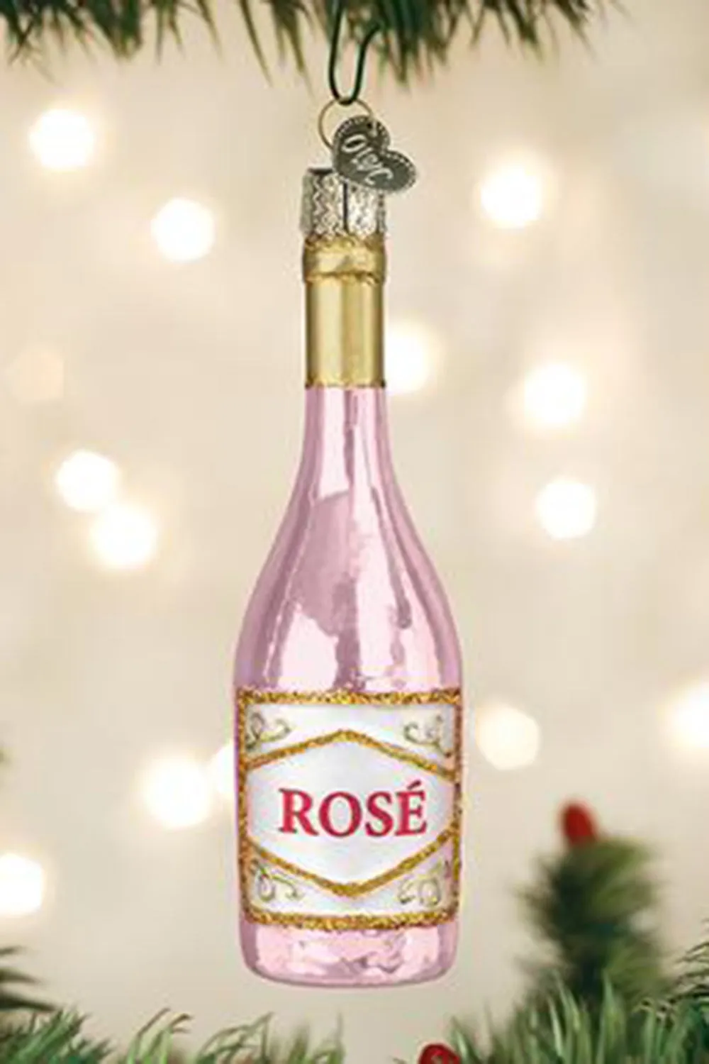 Glass Ornament - Rosé Wine