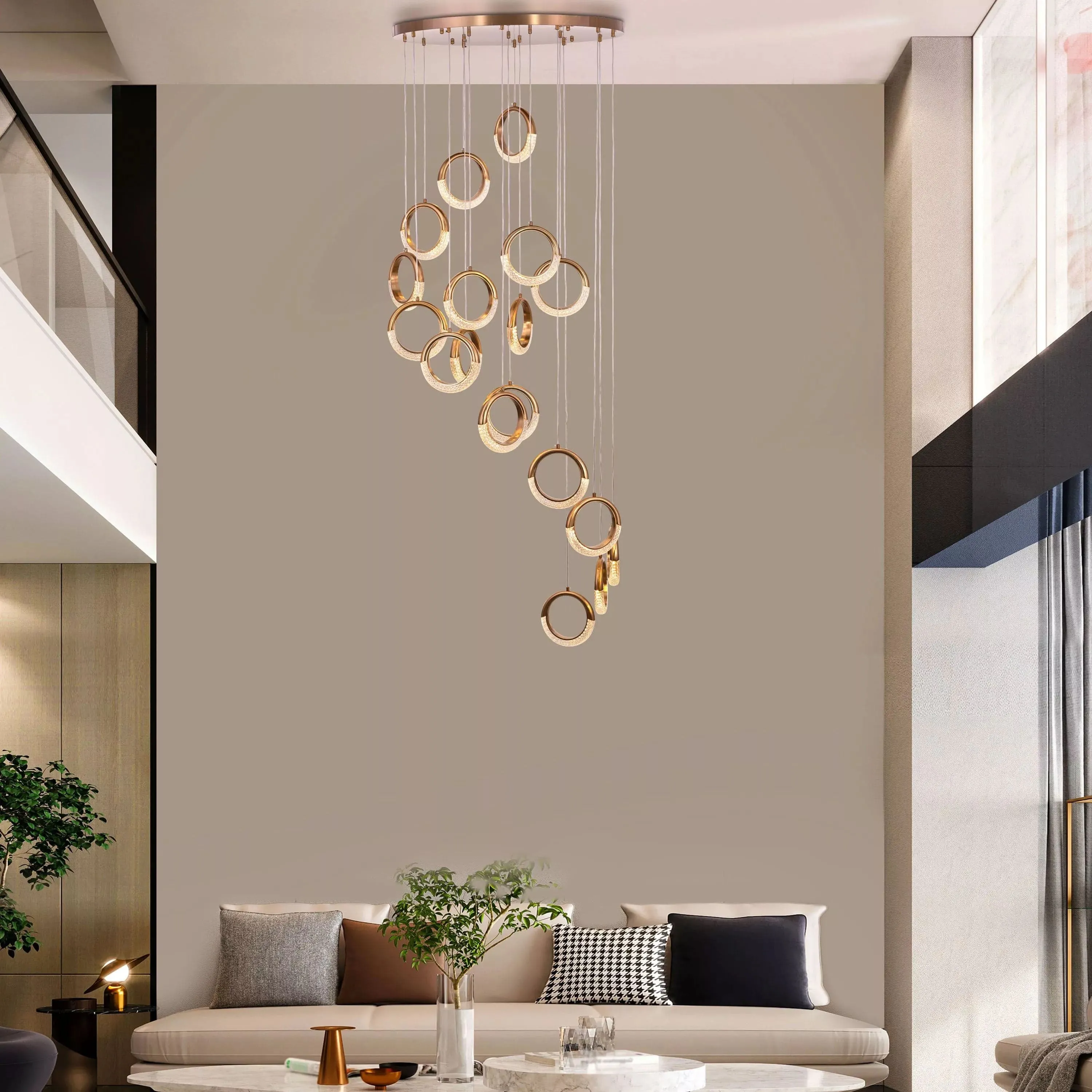 Half Moon Ring Duplex Chandelier