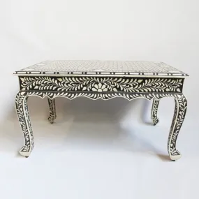 Handmade Bone Inlay Floral Pattern Coffee Table