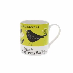 Happiness is Being in Saffron Walden Mug, Blackbird