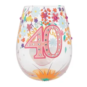 Happy 40 Lolita Stemless Glass