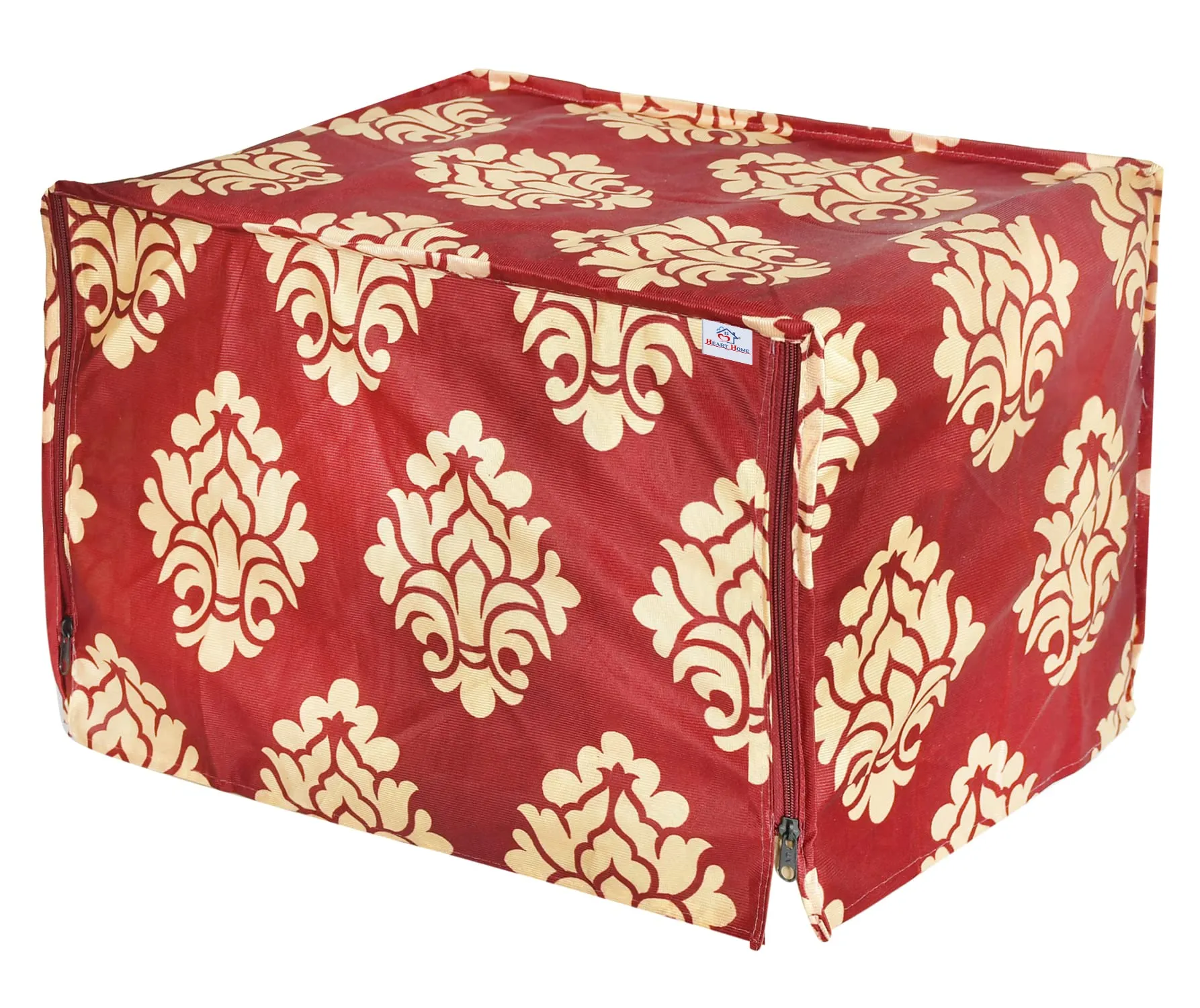 Heart Home Polyster Floral Printed Microwave Oven Cover,20 LTR. (Maroon)-HS43HEARTH25937