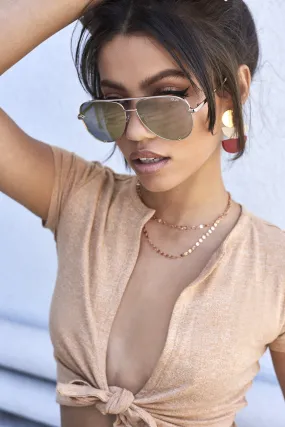 High Key Mini Sunglasses in Gold