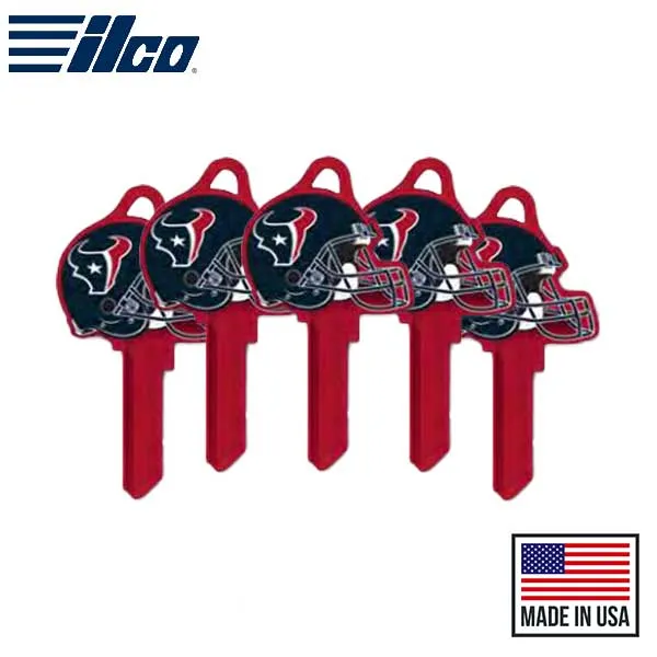 Ilco - NFL TeamKeys - Helmet Edition - Key Blank - Houston Texans - KW1 (5 Pack)