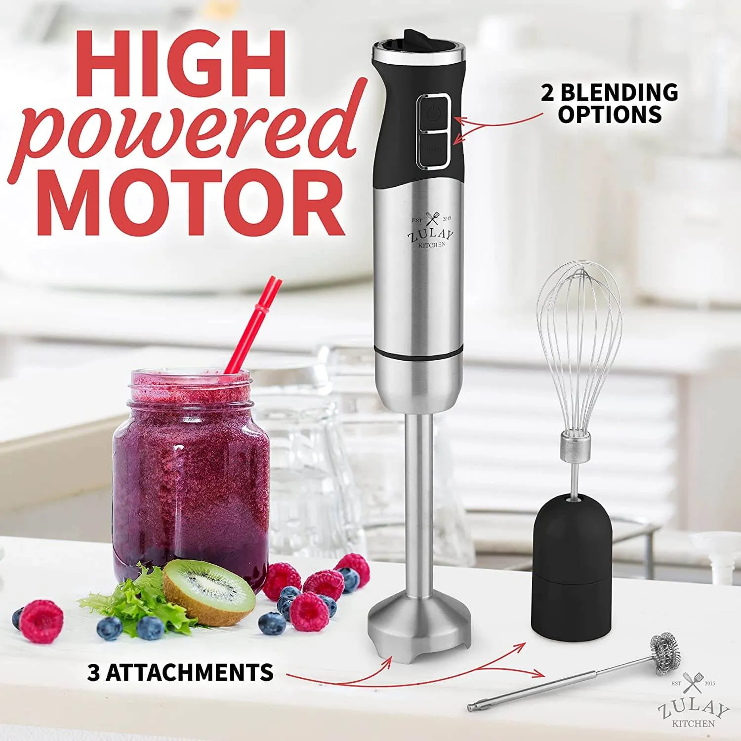 Immersion Blender Handheld 500w Powerful Mixer for Cooking